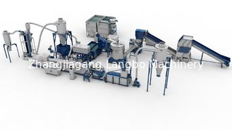 Belt Conveyor Automatic Waste Plastic Recycling Line Untuk Daur Ulang PP PE Films