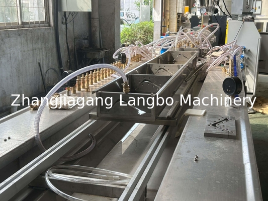 Plastik Kunci Twin Screw Extruder PVC Profil Mesin Ekstrusi Produksi Line
