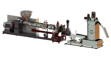 HDPE / PET Plastik Pelletizing Mesin Penghematan Energi Single Stage Extruder