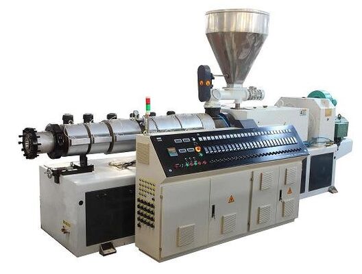 SJSZ51 Conical Twin Screw Extruder Machine  Schneider Plasitify Tinggi