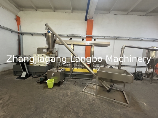 PVC WPC Conical Twin Double Screw Extruder Extrusion Line untuk Profil Plastik