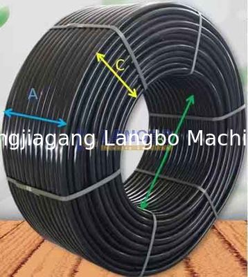 Full-Automatic Double Disk Plastic PE Pipe Coiler Untuk Pengolahan HDPE Pipe Dalam Ukuran 20mm