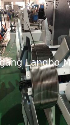 Double Station Plastic PE Coiling Winder Coiler dengan Strapping Otomatis untuk Pipa