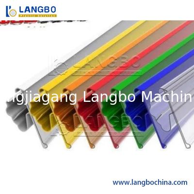Lini Produksi Ekstrusi Strip Harga Plastik Ekstruder Profil PVC Mesin Pembuat Dudukan Label Harga PVC