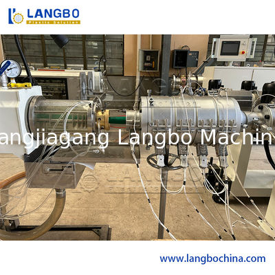 Plastik PPR Pipa Ekstrusi Line ABB Inverter Double Screw Berbagai Diameter