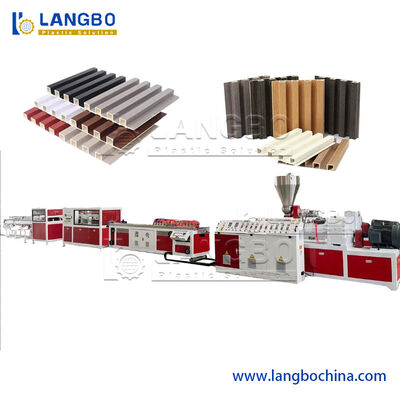 Papan Grating Serat Kayu Berkualitas Tinggi Panel Dinding WPC Indoor Modern Simple Concave Convex Four Groove Indoor Background Decoration Making Machine