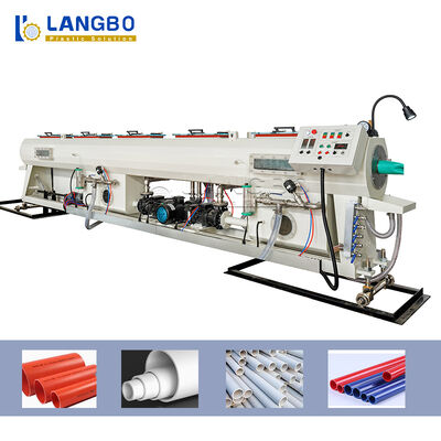 CE ISO PVC Pipa Garis Ekstrusi Pipa Diameter 16 - 630mm 22- 160KW Extruder Power