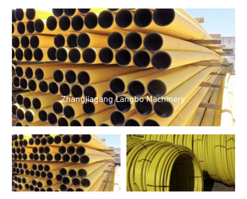 Desain Sekrup Tunggal Densitas Tinggi HDPE PE Pipe Extrusion Line Untuk Kebutuhan Tegangan Disesuaikan