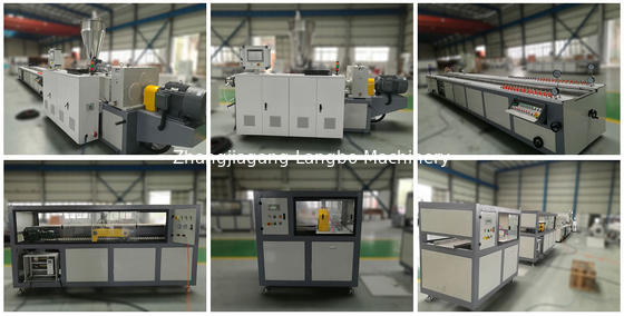 Taman Luar Ruangan WPC Decking Profile Extrusion Line 1240MM Tahan Air