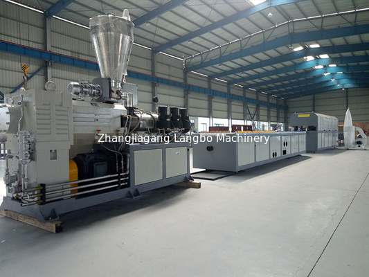 Tahan Air Wpc Decking Extrusion Line Saw Cutter Outdoor